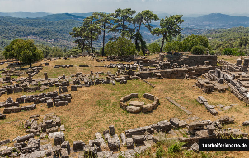 Die Bauwerke innerhalb der Labranda Antiken Stadt sind
